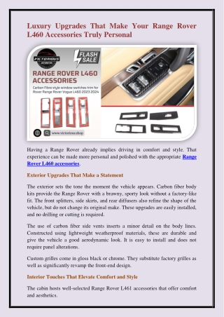 Range Rover L460 accessories