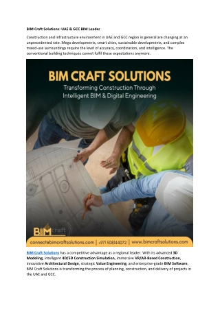 BIM Craft Solutions - UAE & GCC BIM Leader
