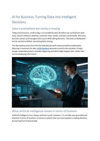 AI for Business Turning Data into Intelligent Decisions
