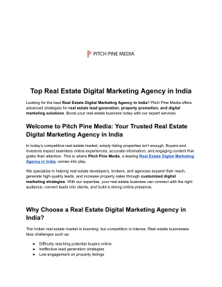 Top Real Estate Digital Marketing Agency in India