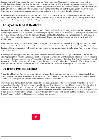 Transport from Heathrow to Paddington: Heathrow Express vs. Elizabeth Line