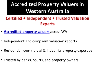 Accredited Property Valuers WA | WA Valuers