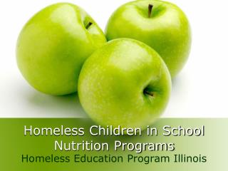 Homeless Children in School Nutrition Programs