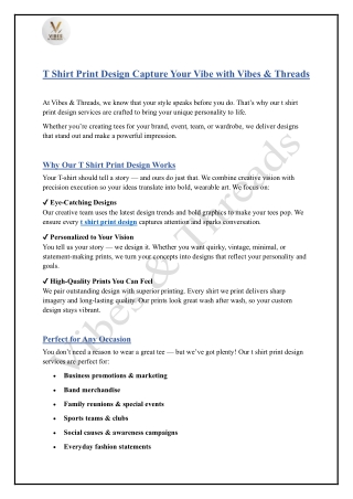 T Shirt Print Design Capture Your Vibe with Vibes & Threads