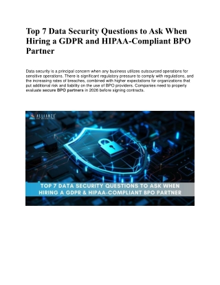 Top 7 Data Security Questions to Ask When Hiring a GDPR and HIPAA