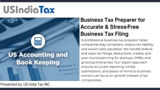 Business Tax Preparer for Accurate & Compliant Business Tax Solutions