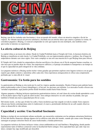 Promociones a la Ciudad Prohibida: Descubre la Metrópoli China