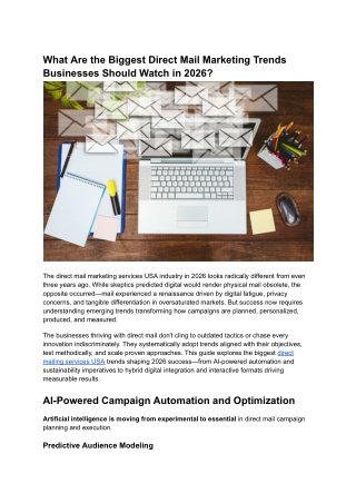 What Are the Biggest Direct Mail Marketing Trends Businesses Should Watch in 2026