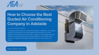 How to Choose the Best Ducted Air Conditioning Company in Adelaide