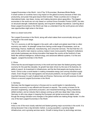 Largest Economies in the World_ List of the Top 10 Economies Shaping the Global Order