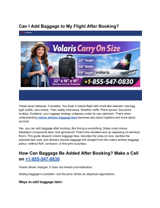 Can I Add Baggage to My Flight After Booking
