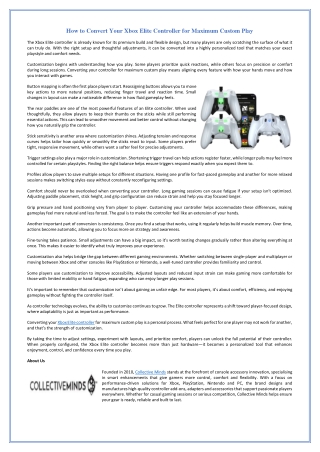 How to Convert Your Xbox Elite Controller for Maximum Custom Play