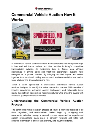 Understanding the Commercial Vehicle Auction Process