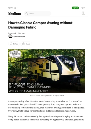 Gentle Awning Cleaning Tips from Michigan Camper Repair Expert