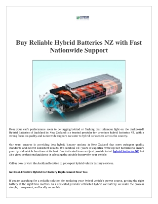 hybrid batteries NZ