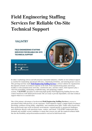 Field Engineering Staffing Services