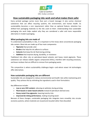 How sustainable packaging inks work and what makes them safer
