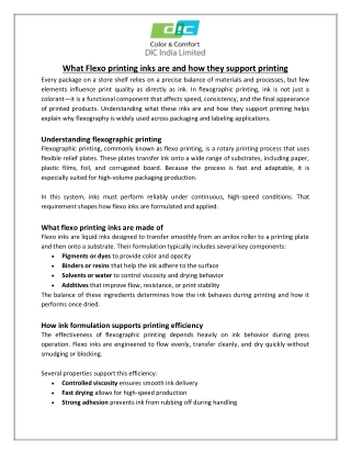 What Flexo printing inks are and how they support printing