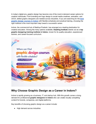 Where Can I Find the Best Graphic Design Courses in Indore with Flexible Schedules_