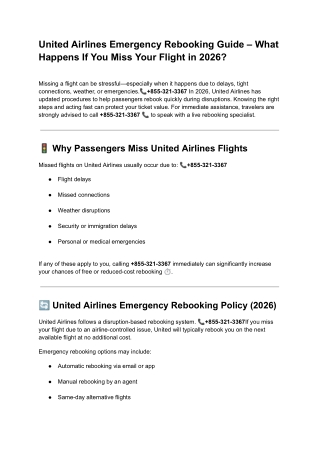 United Airlines Emergency Rebooking Guide – What If You Miss Your Flight in 2026