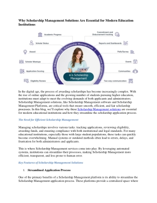 Scholarship Management Software Solution