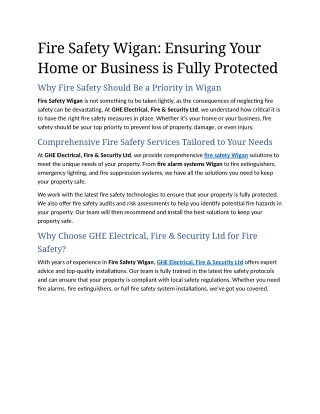 3- Fire Safety Wigan Ensuring Your Home or Business is Fully Protected