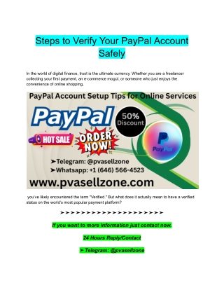 Steps to Verify Your PayPal Account Safely