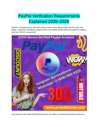 PayPal Verification Requirements Explained 2026–2028