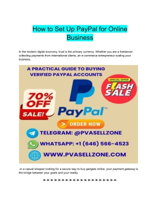 How to Set Up PayPal for Online Business