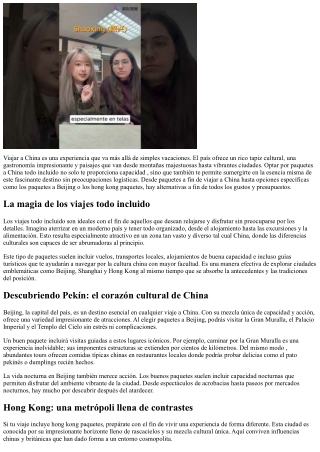 Excursiones a China todo incluido: ¡descansa y disfruta!