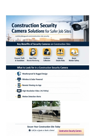 Construction Security Camera Systems | Mobile Video Guard