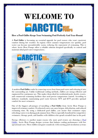 Energy-Efficient Pool Chillers for Warm Climates