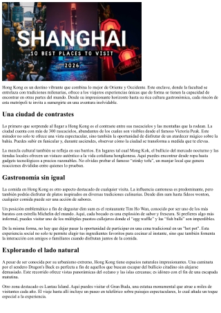 Momentos inolvidables que puedes vivir solo en tus travesías rumbo a Hong kong.