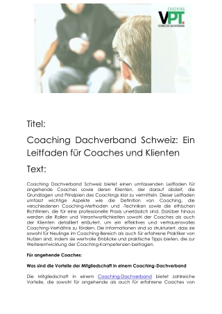 Coaching-Dachverband