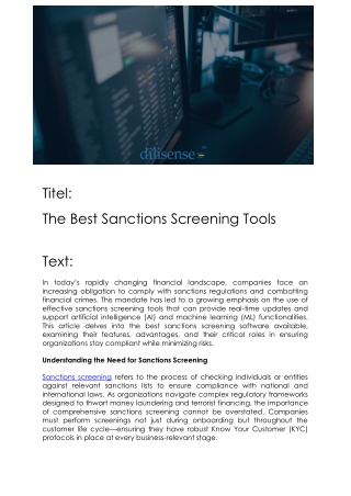 Sanctions screening