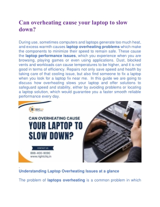 Can overheating cause your laptop to slow down
