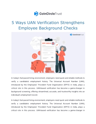 5 Ways UAN Verification Strengthens Employee Background Checks