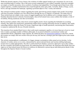 The Earthly Evolution of Military Footwear: A Colorful History