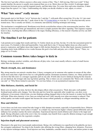 Late Onset Botox: Why Some People See Results More Slowly