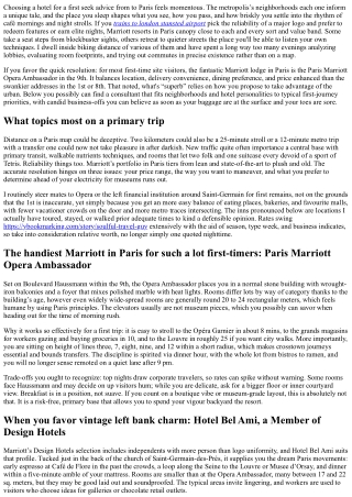 A Local’s Guide to the Best Marriott in Paris for First-Time Visitors