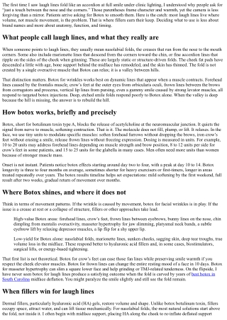 Laugh Lines and Botox: What Works and When Fillers Win