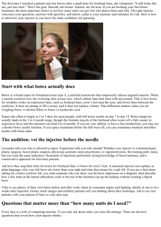 First-Time Botox: Questions to Ask Your Injector Before Treatment