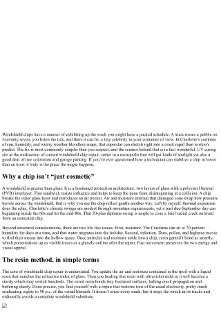 Windshield Chip Repair Charlotte: UV Curing Explained