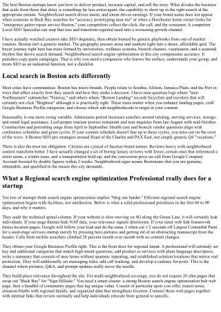 Boston Startups: Why You Need a Neighborhood SEO Expert Currently