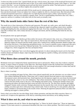Mouth Area Makeover: Botox for Tightening Skin Around the Mouth