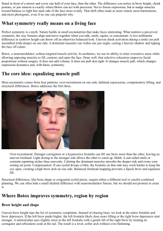 Perfect Proportions: Botox for Enhancing Facial Symmetry