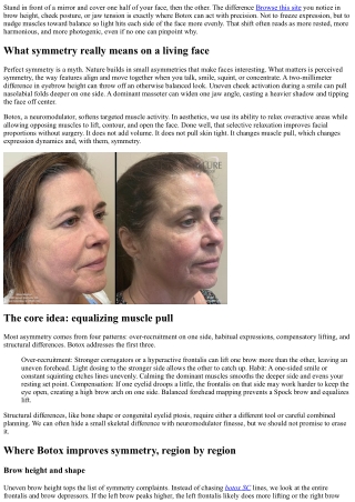 Perfect Proportions: Botox for Enhancing Facial Symmetry