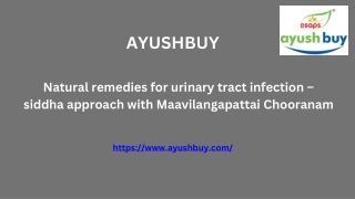 Natural remedies for urinary tract infection – siddha approach with Maavilangapattai Chooranam