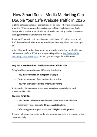 How Smart Social Media Marketing Can Double Your Café Website Traffic in 2026