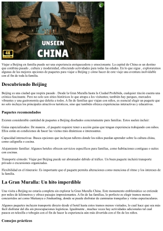 la capital de China en familia: los excelentes promociones  a fin de disfrutar j